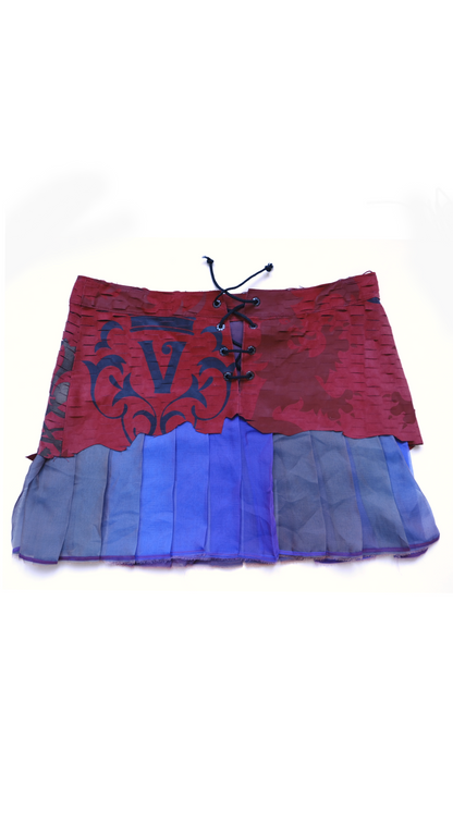 Voyage ~ Runway FW 2002 Leather Silk Mini Skirt