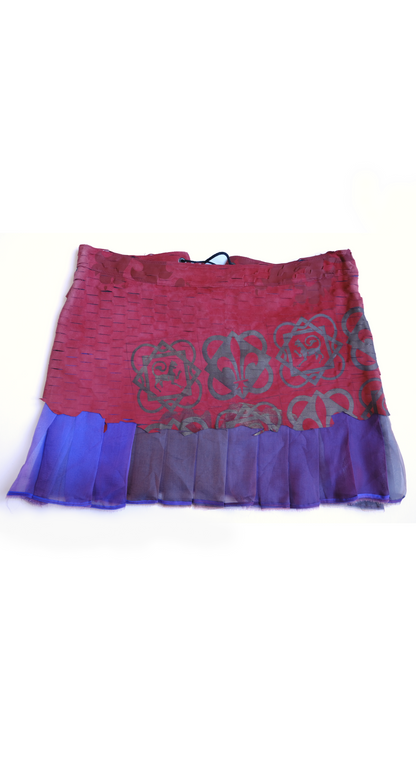 Voyage ~ Runway FW 2002 Leather Silk Mini Skirt
