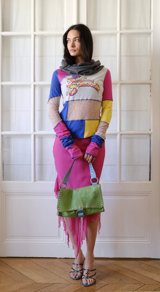 Dolce & Gabbana ~ Y2K Sunrise Splendor Patchwork Lace Turtleneck