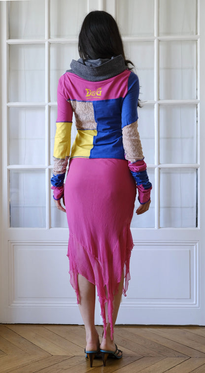 Dolce & Gabbana ~ Y2K Sunrise Splendor Patchwork Lace Turtleneck