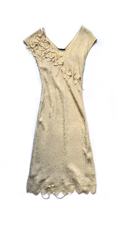 Lolita Lempicka Silk Creme Floral Dress