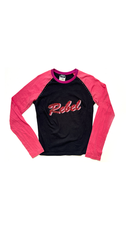 Dolce & Gabbana ~ Y2K Rhinestone Rebel Top