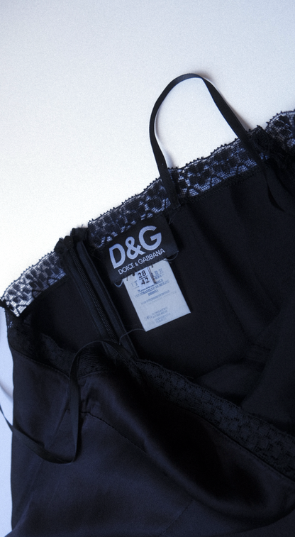 Dolce & Gabbana D&G 1996 Silk Blend Lace Mini Dress
