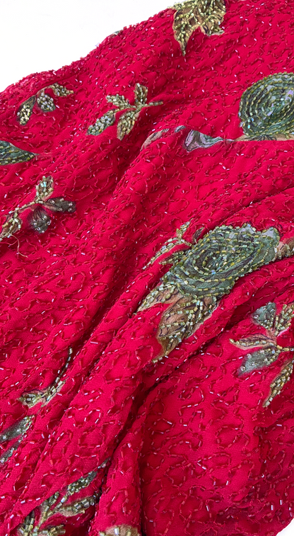 Capucine 1990s Fully Embellished Beaded Evening Gown