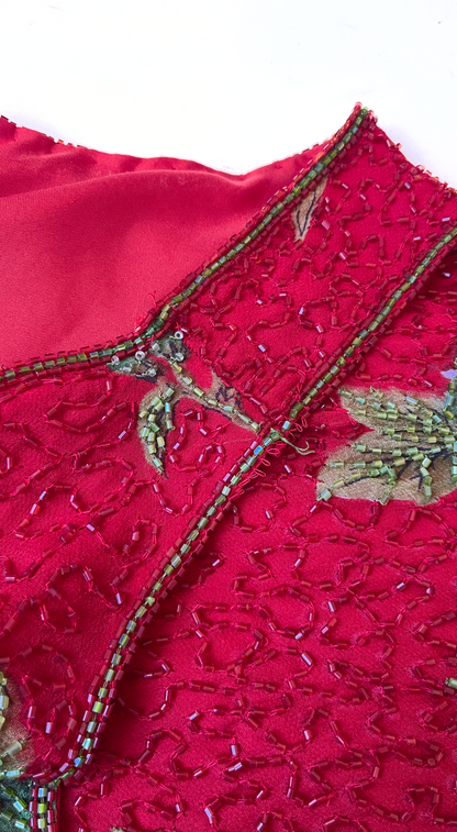Capucine 1990s Fully Embellished Beaded Evening Gown