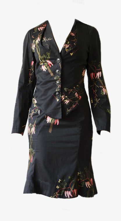 Vivienne Westwood Anglomania Early 2000s Floral Tailored Jacket & Skirt Set