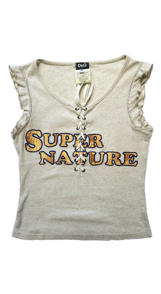 Dolce & Gabbana D&G 2003 Lace-Up “Super Nature / Original Sin” Top