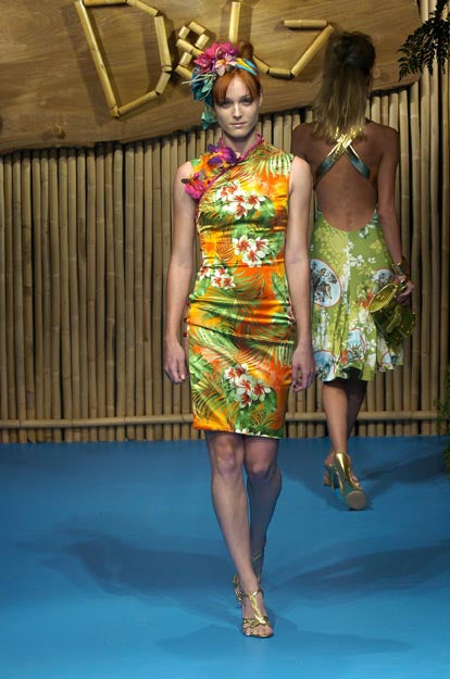 Dolce & Gabbana ~ Runway SS 2005 Tropical Satin Cheongsam Dress