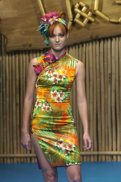 Dolce & Gabbana ~ Runway SS 2005 Tropical Satin Cheongsam Dress