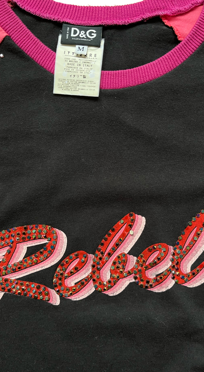 Dolce & Gabbana ~ Y2K Rhinestone Rebel Top