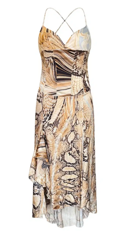 Roberto Cavalli ~ SS 2007 Silk Snake Print Dress