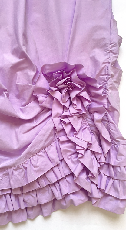 Ungaro Fever Draped Ruffle Dress 2000s Floral Detail