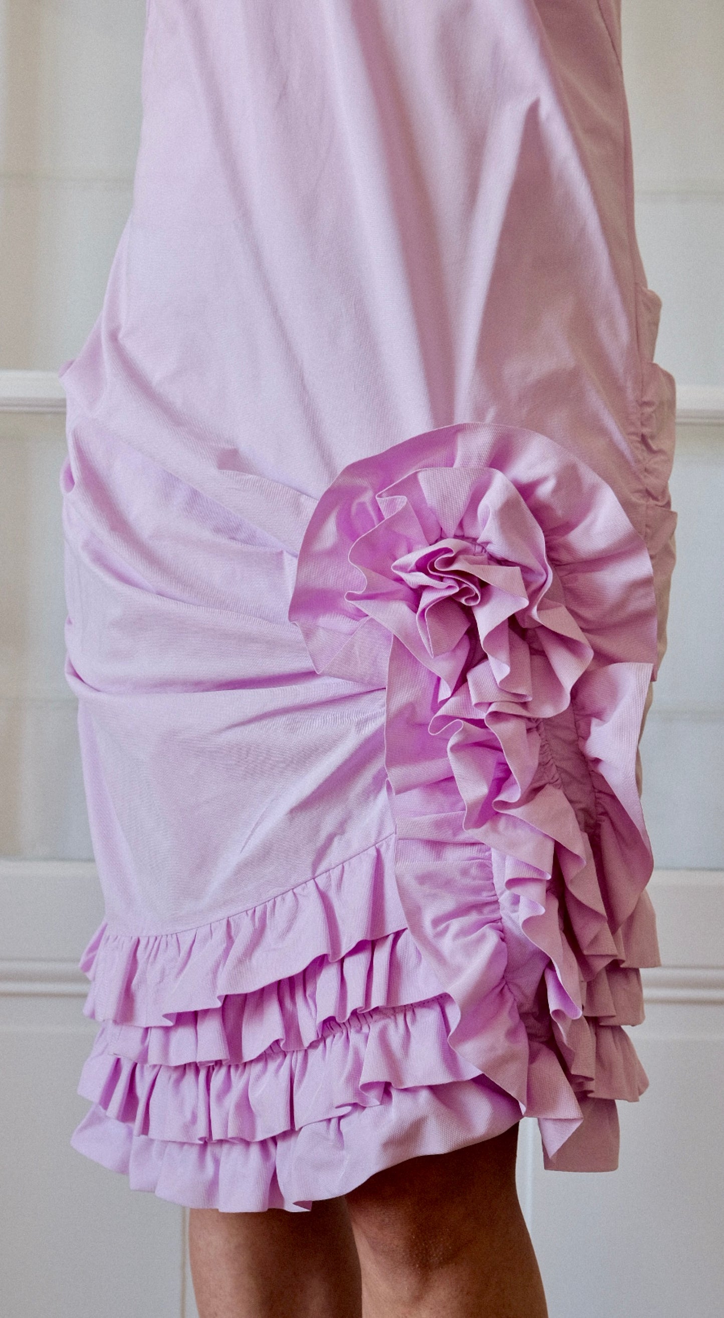 Ungaro Fever Draped Ruffle Dress 2000s Floral Detail