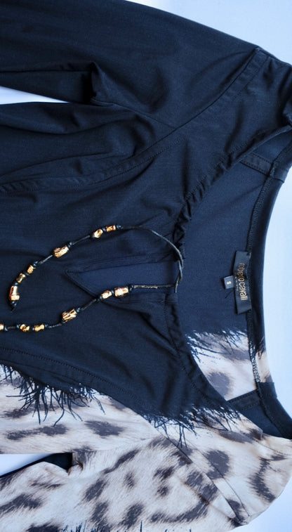 Roberto Cavalli Leopard Panel Dress – Signature Bodycon Silhouette