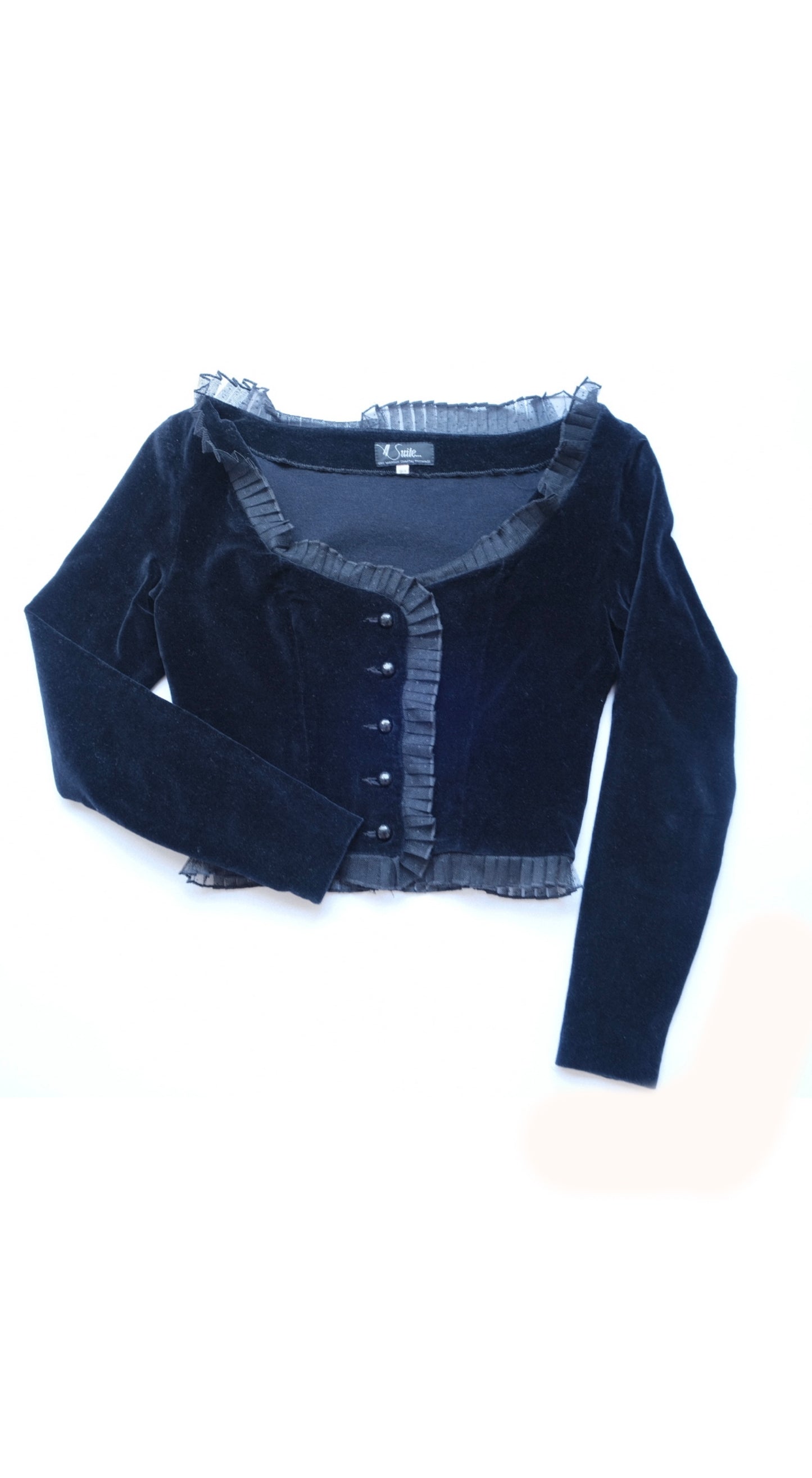 Chantal Thomass Velvet & Lace Ruffle Set 1990s