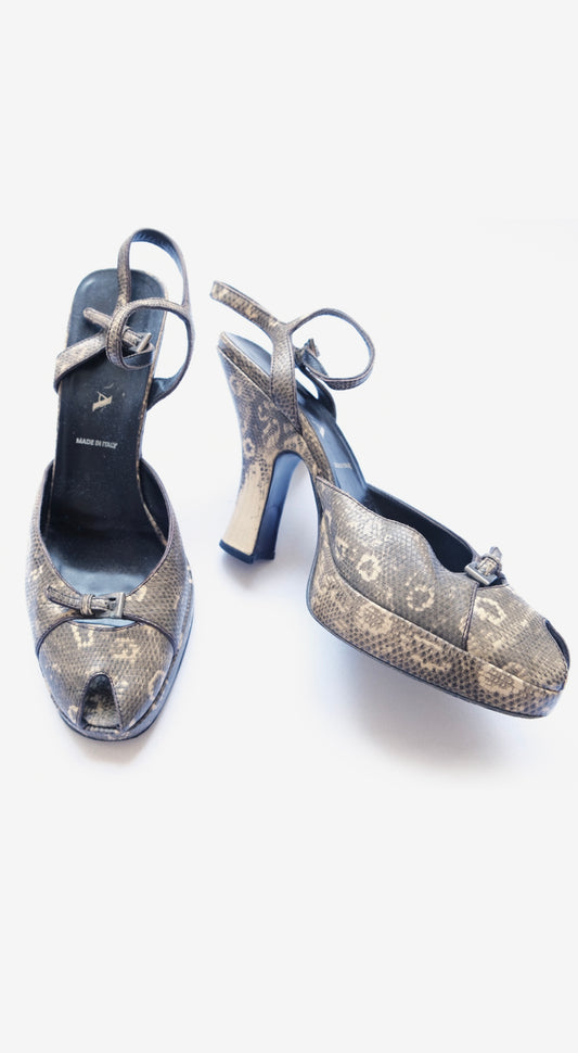 Prada FW 2000 Snake Leather Platform Heels