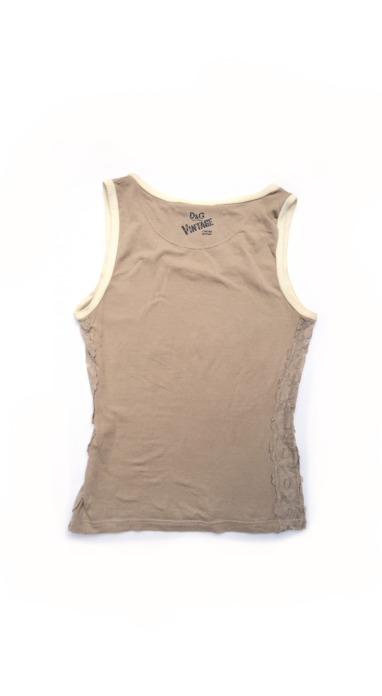 Dolce & Gabbana D&G “B-Sexual” Y2K Lace Panel Tank Top