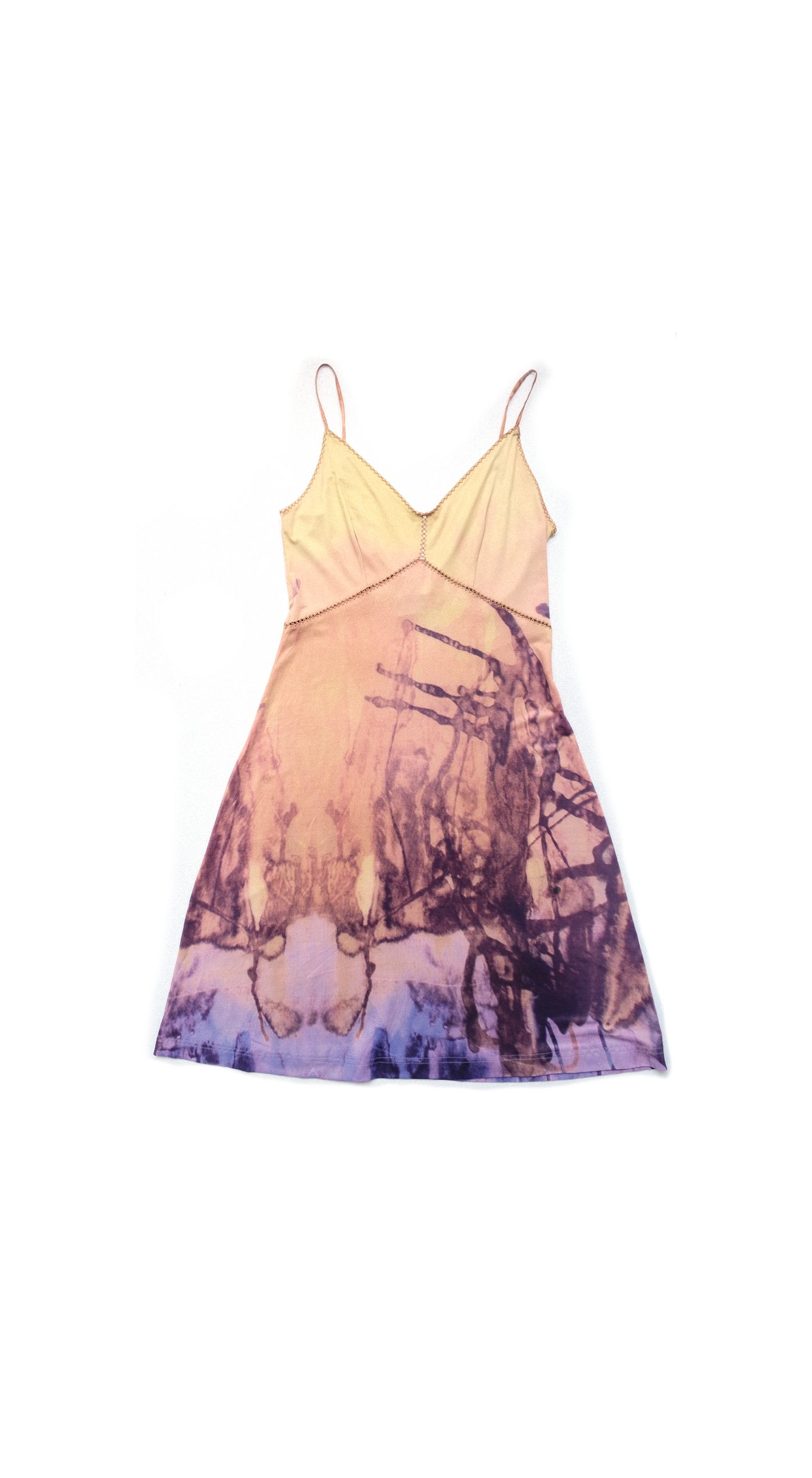 Plein Sud Y2K Sunset Print Mesh Mini Dress