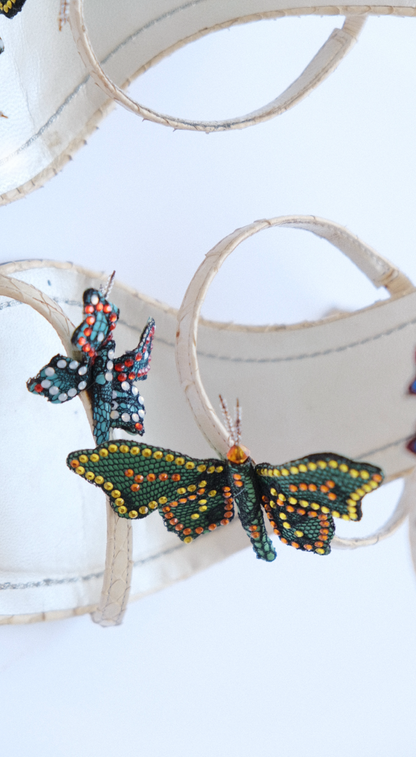 René Caovilla Vintage Butterfly Crystal Sandals