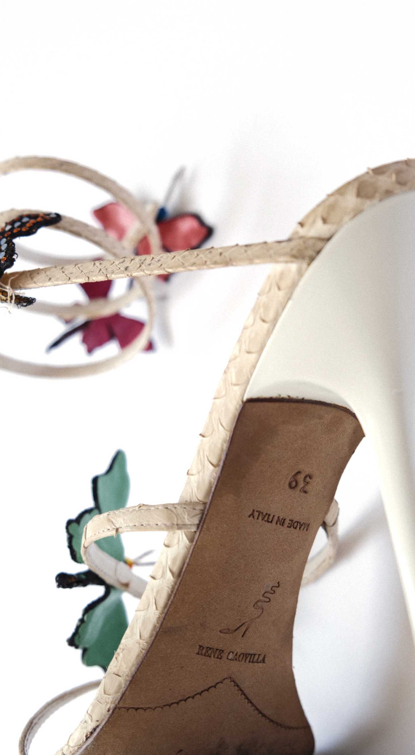 René Caovilla Vintage Butterfly Crystal Sandals