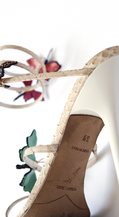 René Caovilla Vintage Butterfly Crystal Sandals