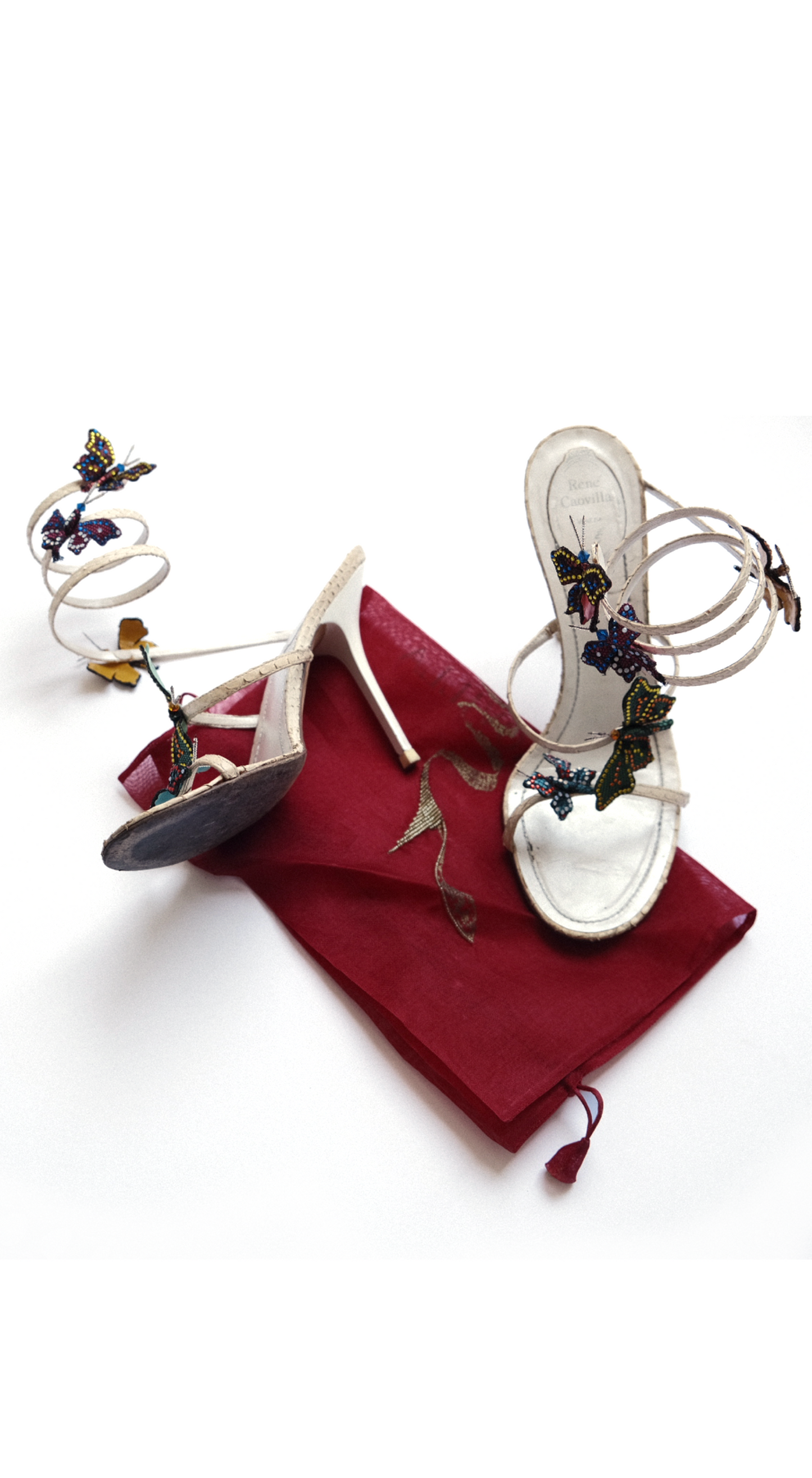René Caovilla Vintage Butterfly Crystal Sandals