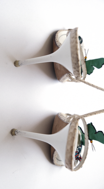 René Caovilla Vintage Butterfly Crystal Sandals