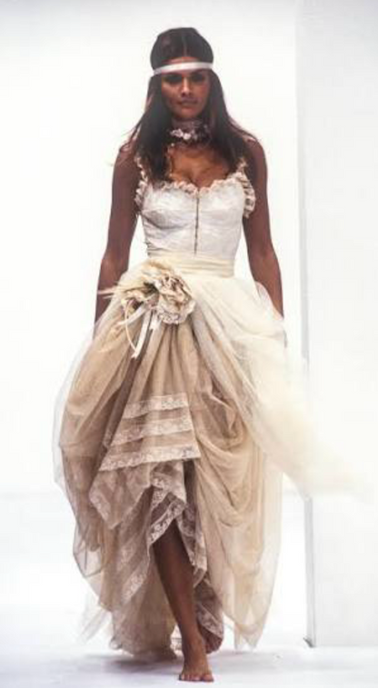 Dolce & Gabbana SS1993 Silk Flower Appliqué Dress