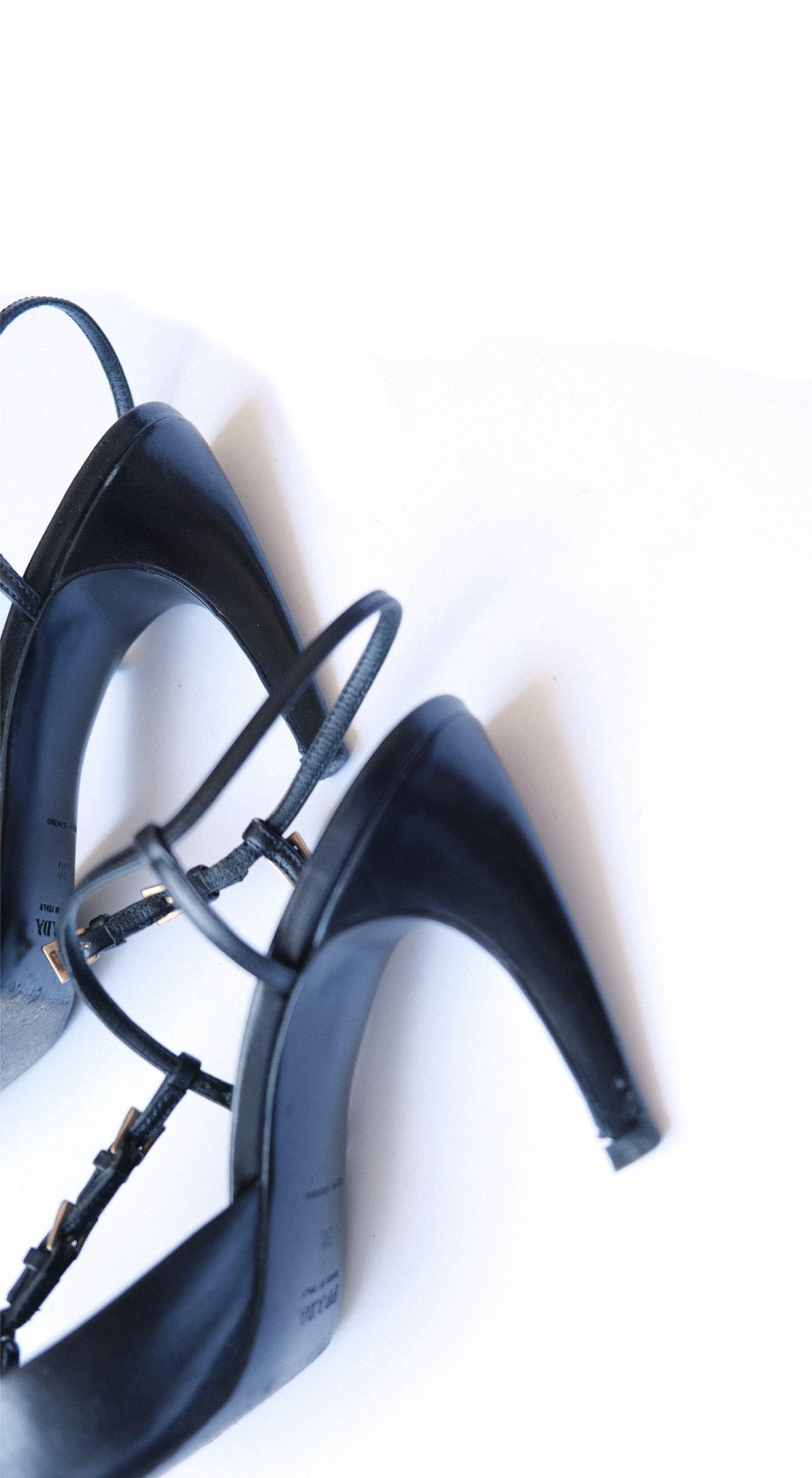 Prada 2000s Black Multi Buckled Leather Heel