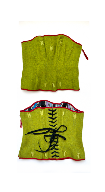 Sam Smith Y2k Apple Green Wool Corset Top