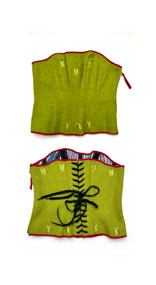 Sam Smith Y2k Apple Green Wool Corset Top