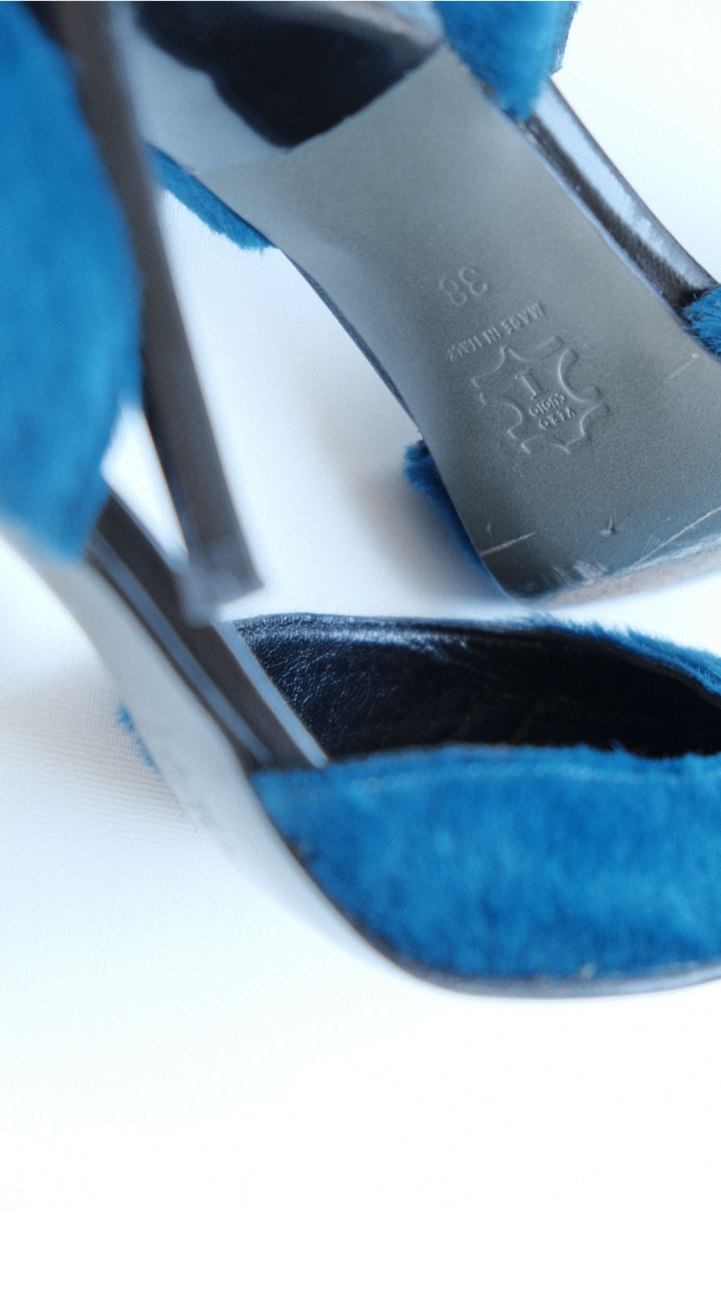 Miu Miu 1990s Electric Blue Pony Hair Heels