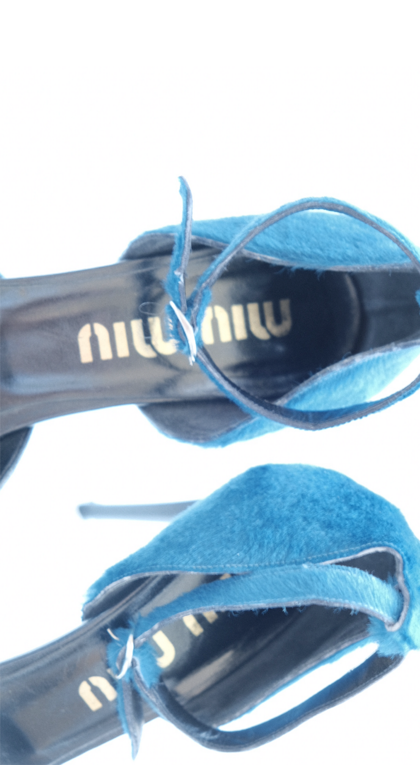 Miu Miu 1990s Electric Blue Pony Hair Heels