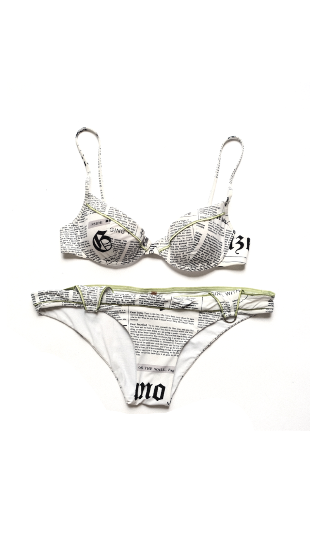 John Galliano 2000s Newspaper Bikini Set