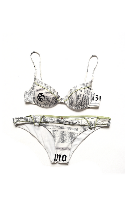John Galliano 2000s Newspaper Bikini Set