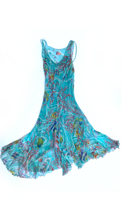 Blumarine ~ 2000s Vintage Asymmetric Silk Dress fruitiga Blumarine ~ 2000s Vintage Asymmetric Silk Dress fruitiga