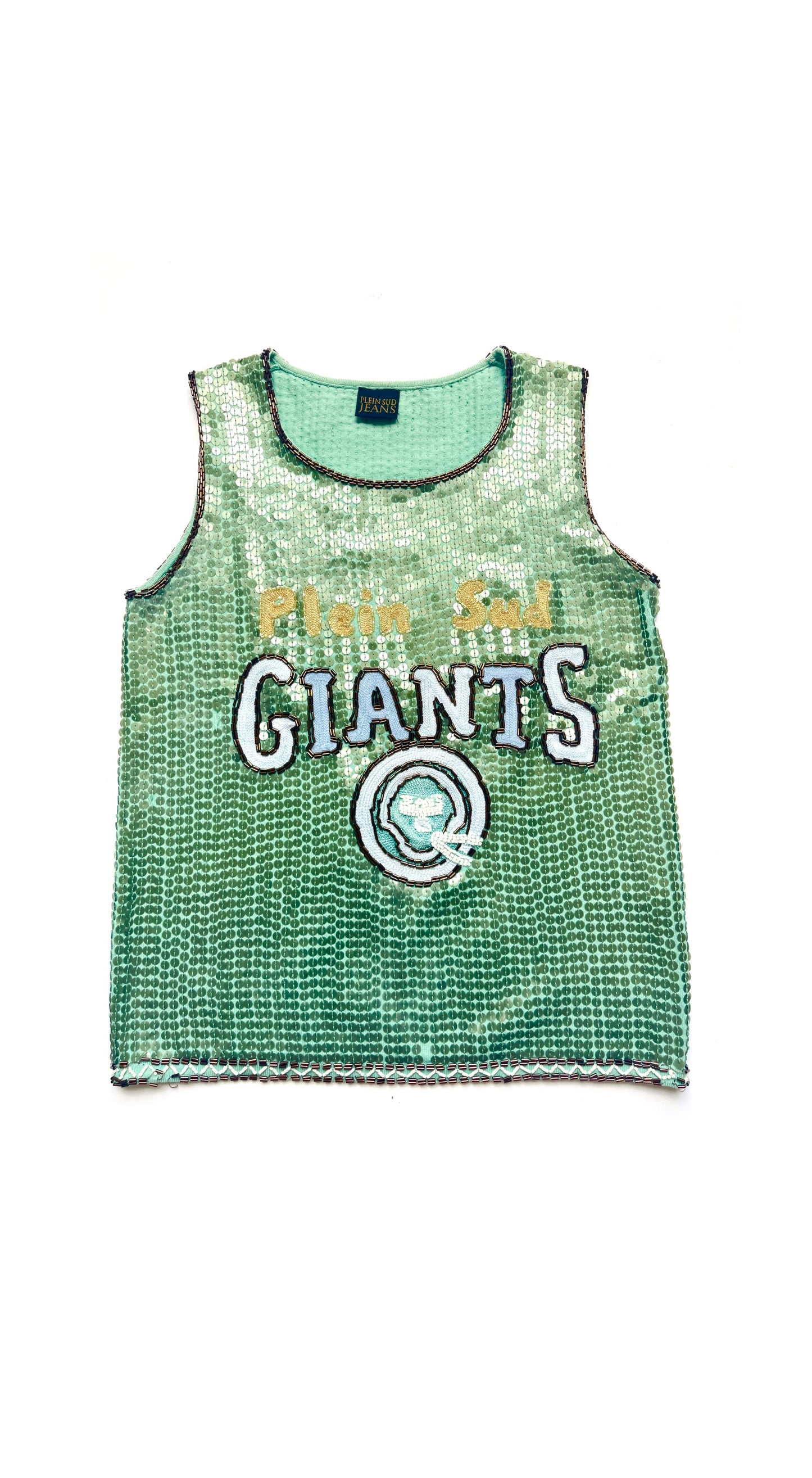 Plein Sud Y2k Sequin "Plein Sud Giants" Basketball Tank Top
