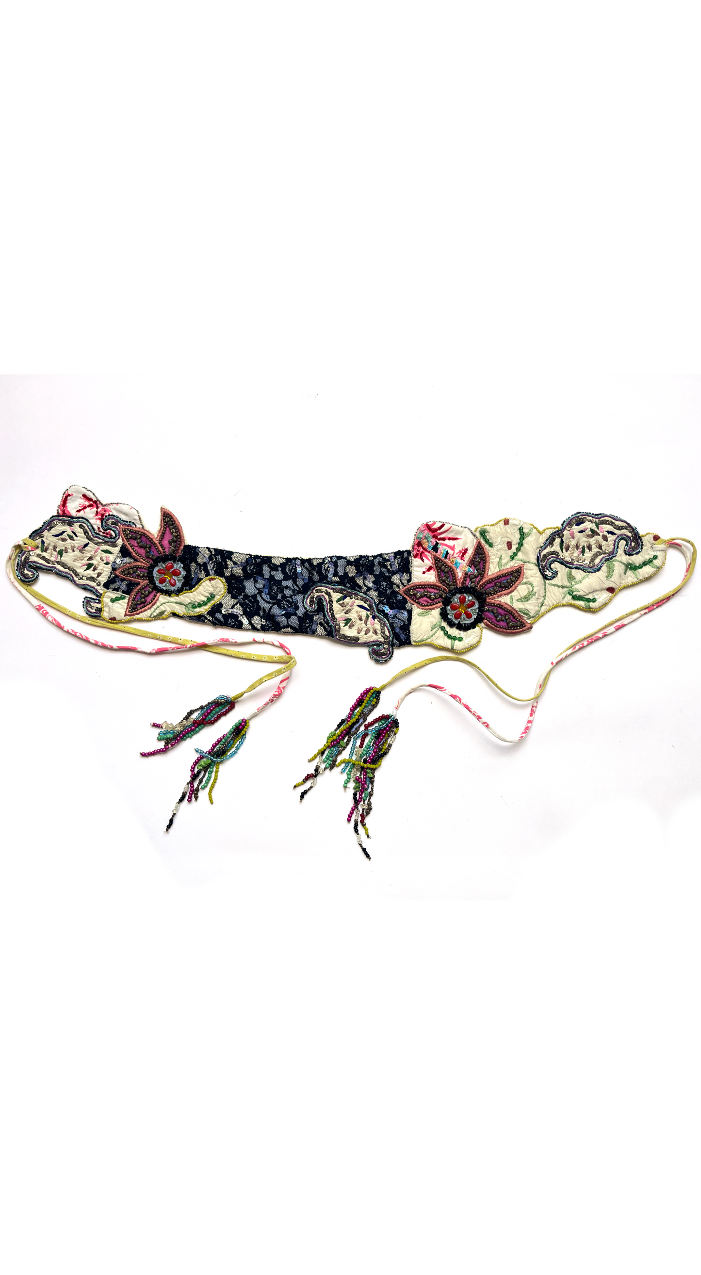 Christian Lacroix Early 2000s Embellished Tie Belt