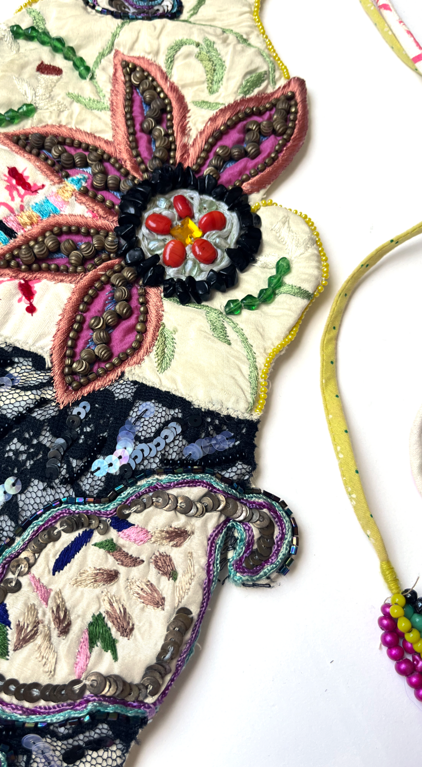 Christian Lacroix Early 2000s Embellished Tie Belt