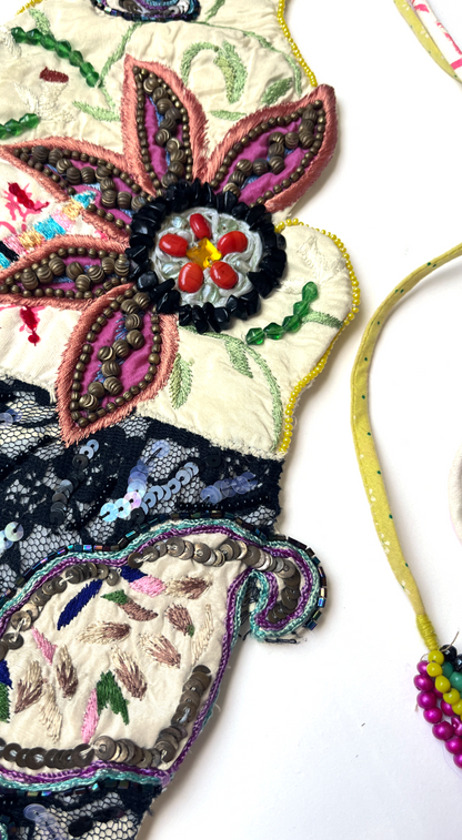 Christian Lacroix Early 2000s Embellished Tie Belt