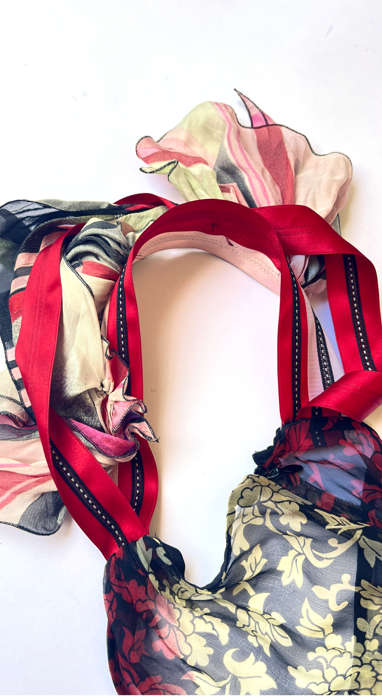 Christian Lacroix SS 2005 Runway Silk Dress with Draped Train - Floral Print
