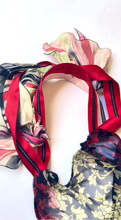 Christian Lacroix SS 2005 Runway Silk Dress with Draped Train - Floral Print