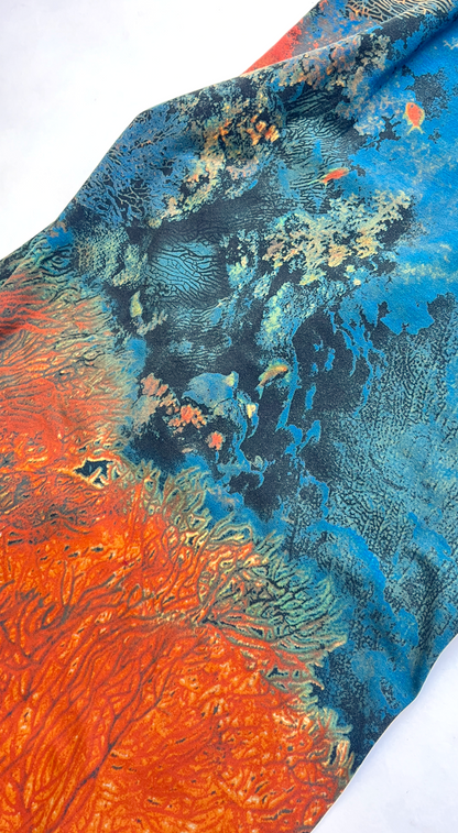 Roberto Cavalli 1990s Ocean Coral Reef Print Bodycon Maxi Dress