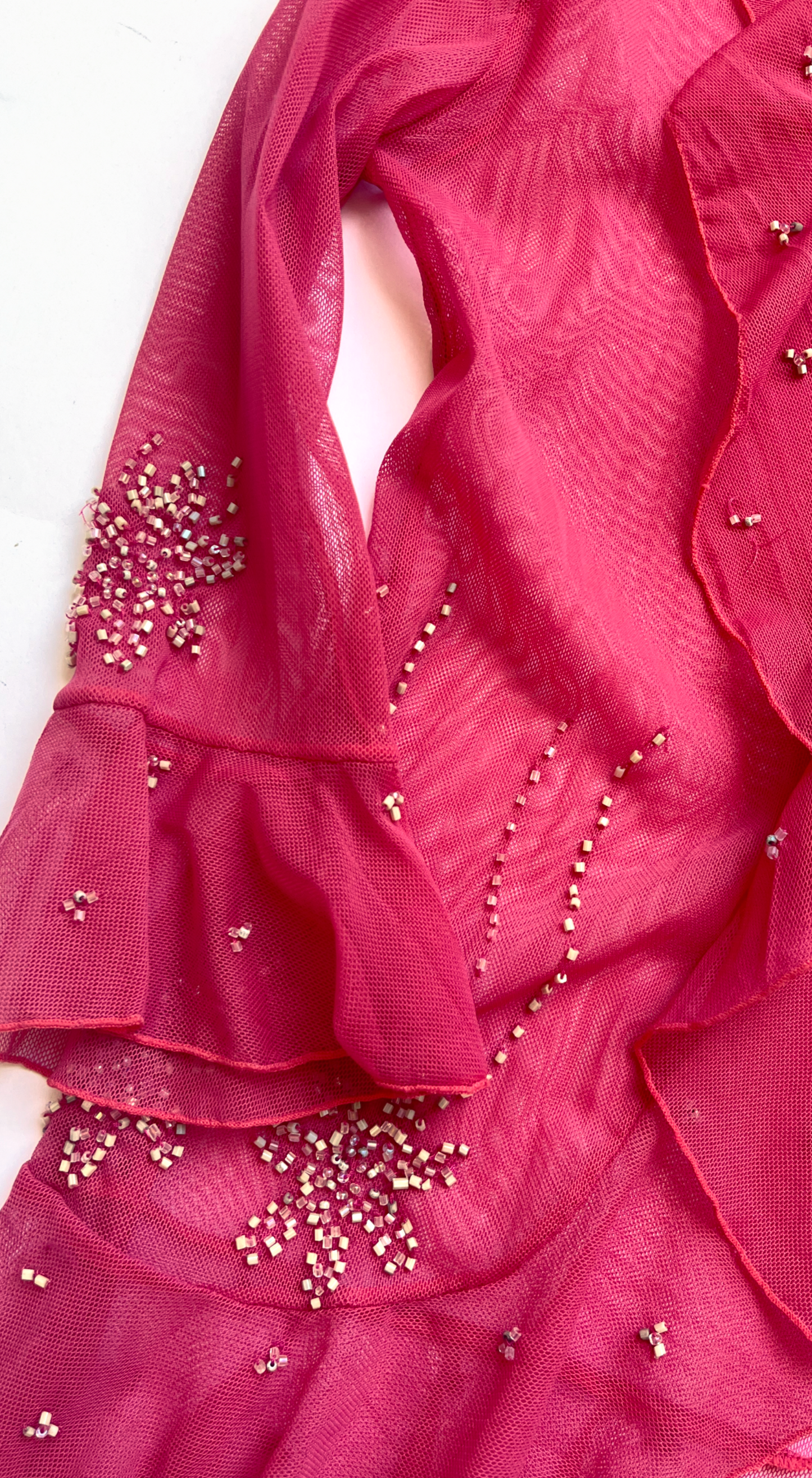 GEEK by Morgan Y2k Hot Pink Rhinestone Embellished Dress & Sheer Cardigan Set