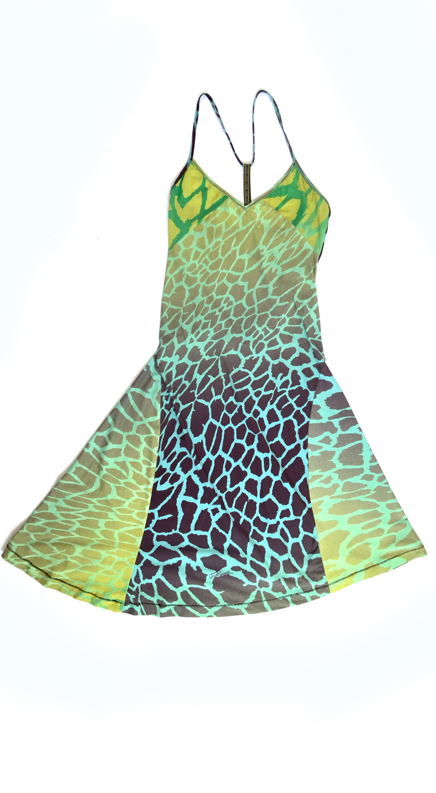 Roberto Cavalli ~ 2000s Vintage Asymmetric Giraffe Print Dress