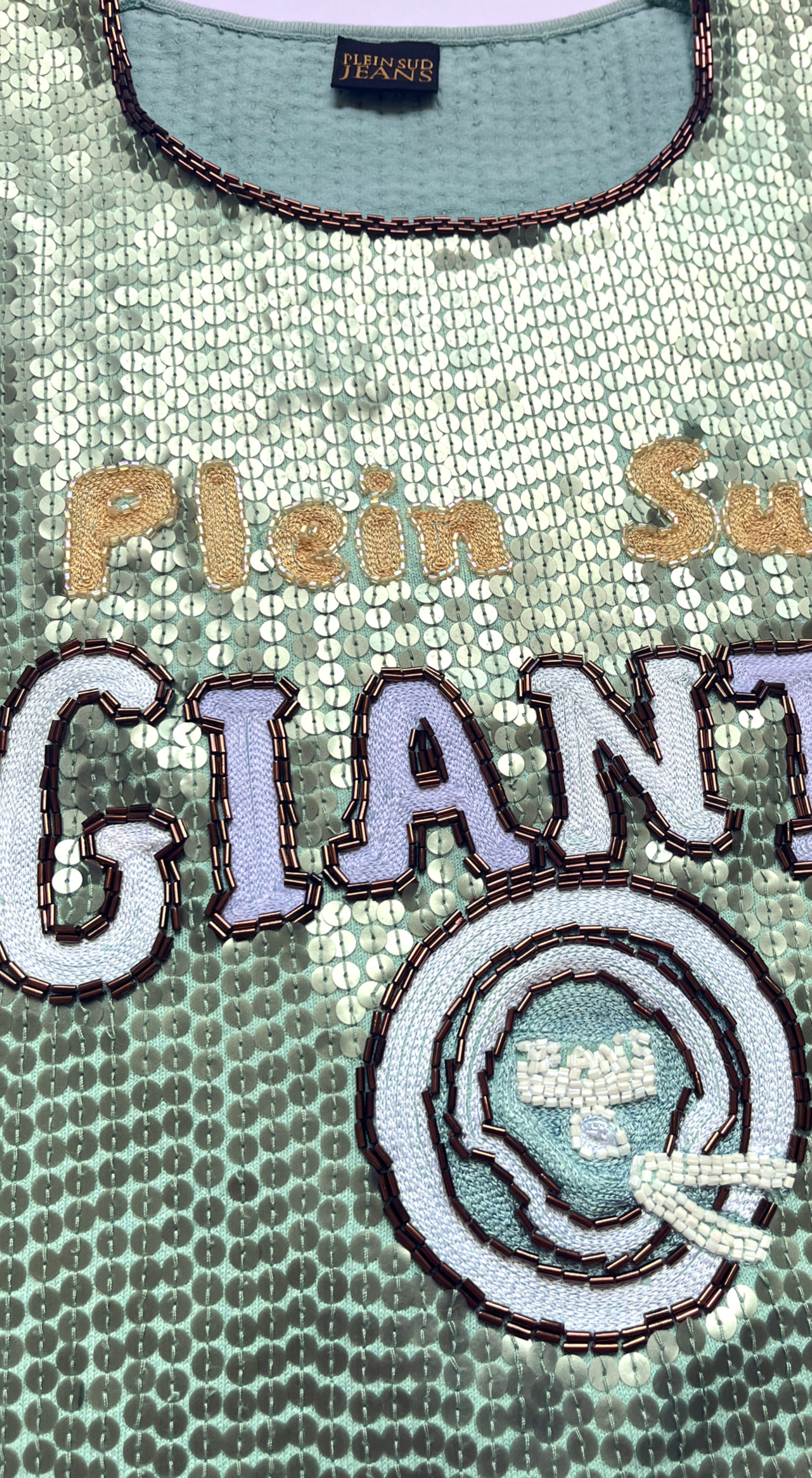 Plein Sud Y2k Sequin "Plein Sud Giants" Basketball Tank Top