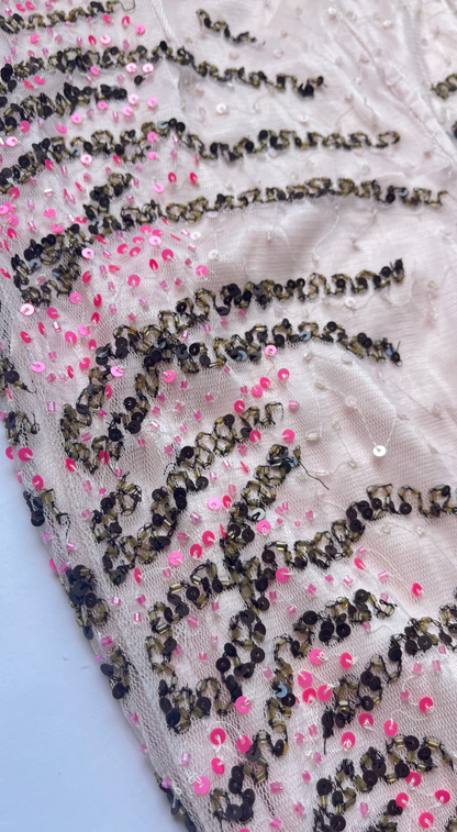 Clips Y2k Couture Semi Sheer Sequin Tiger Stripe Mesh Pants