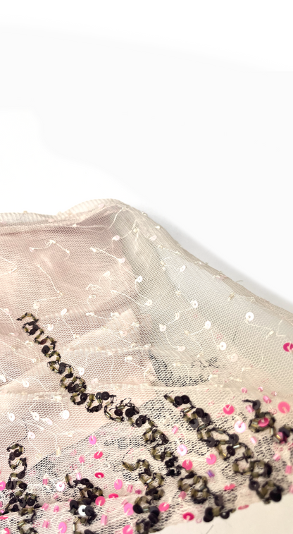 Clips Y2k Couture Semi Sheer Sequin Tiger Stripe Mesh Pants