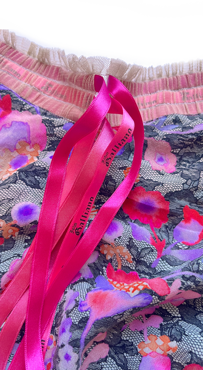 John Galliano Early 2000s Silk Floral Camisole Top