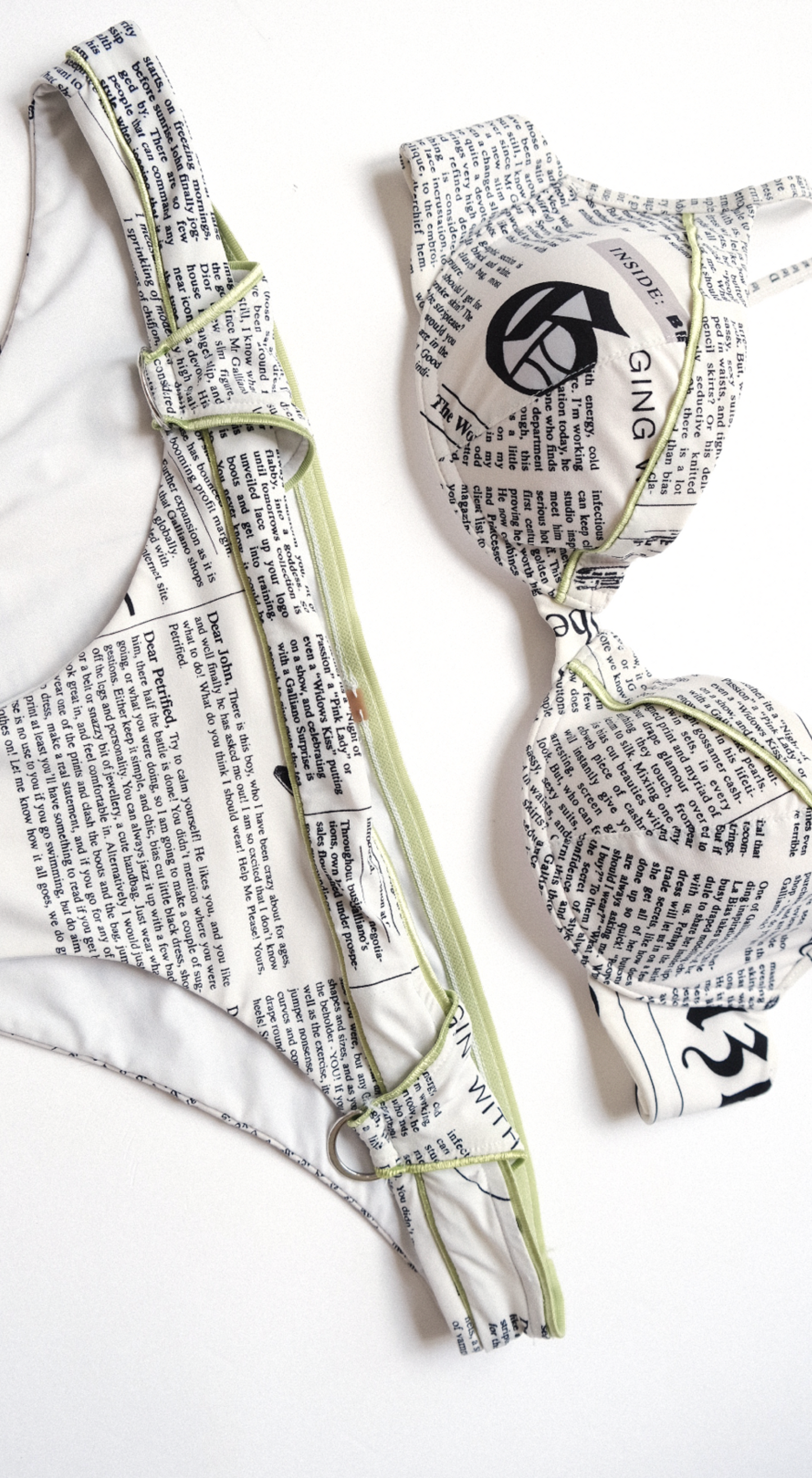 John Galliano 2000s Newspaper Bikini Set